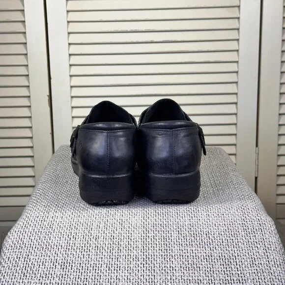 Abeo 24/7 Bella Matte Black Nubuck Cross Strap Clog Slip Resistant Size 7.5 - Picture 3 of 8